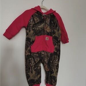 Carhartt Pink Accent Camo Hooded Toddler One-Piece